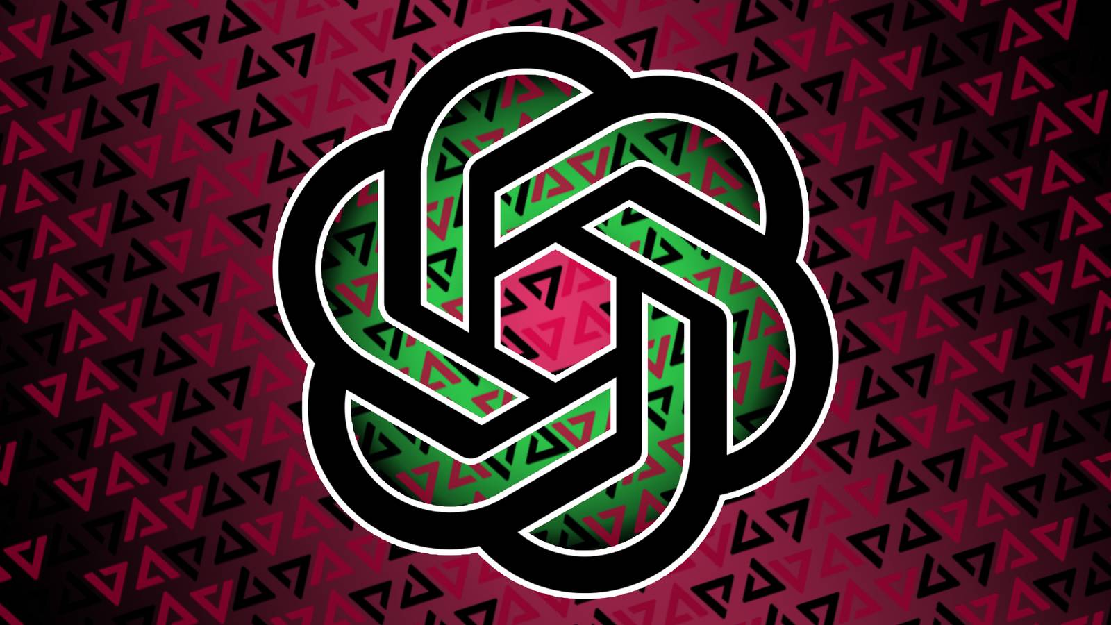 OpenAI logo over a field of AP logos