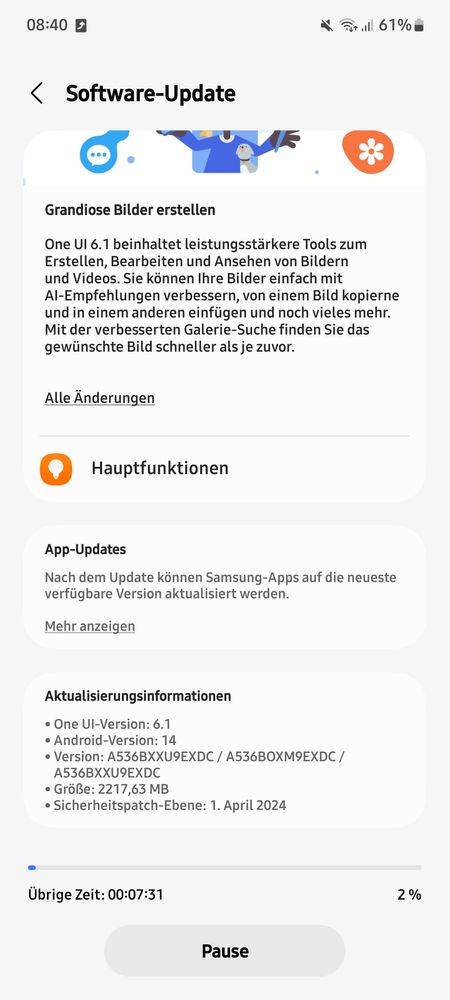Samsung's One UI 6.1 update for the Galaxy A53 has started hitting phones