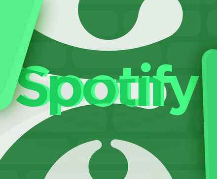 green spotify text on top of green and white patterned background