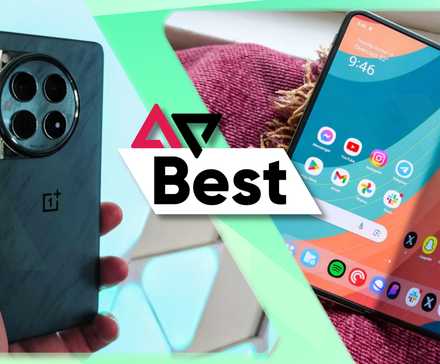 OnePlus 12 à esquerda e OnePlus Open à direita com o logotipo AndroidPolice e