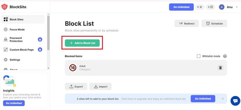 Google Chrome: How to block a website