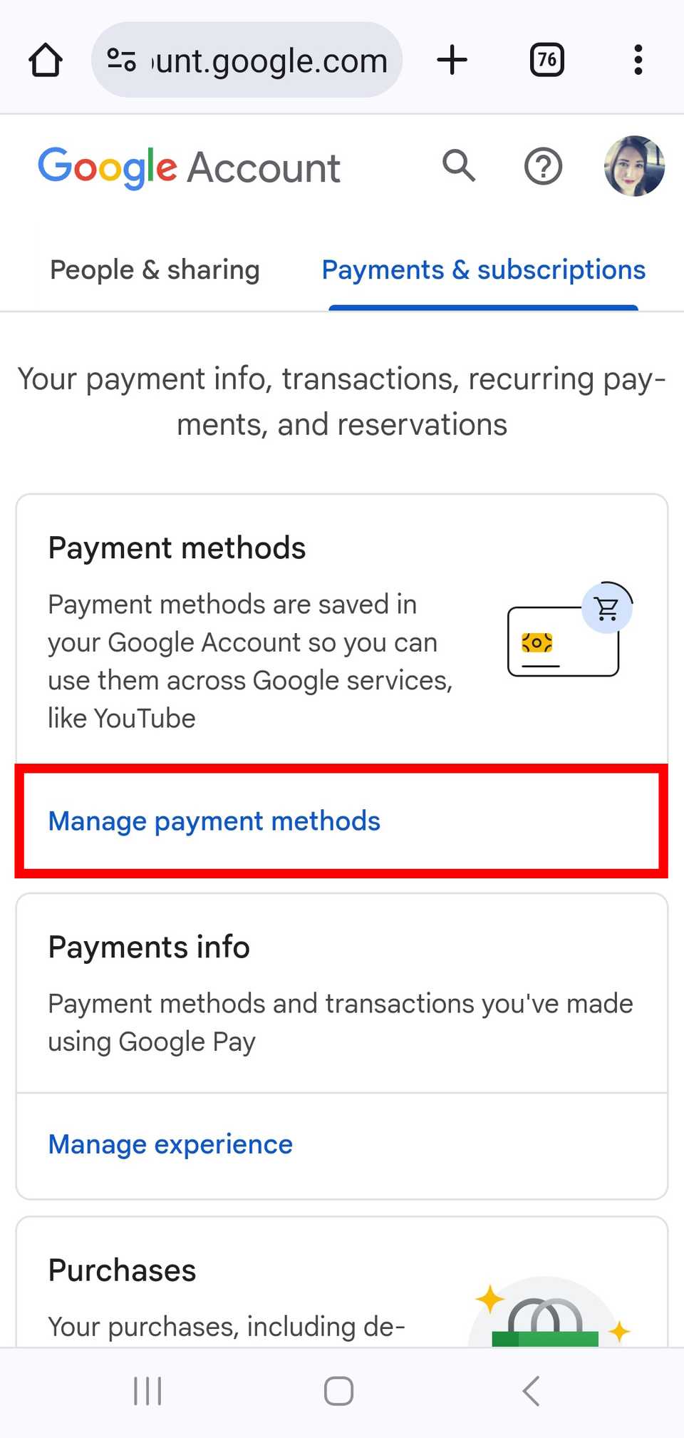 Payment Methods Page Google Chrome: How to manage your payment methods