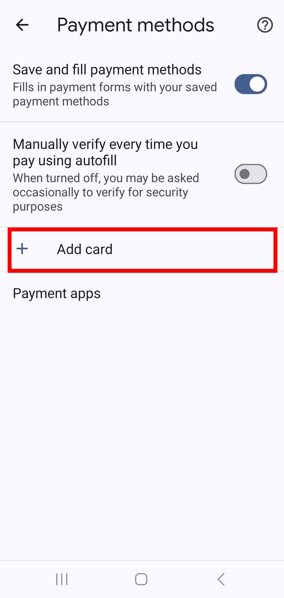 Payment Methods Page Google Chrome: How to manage your payment methods