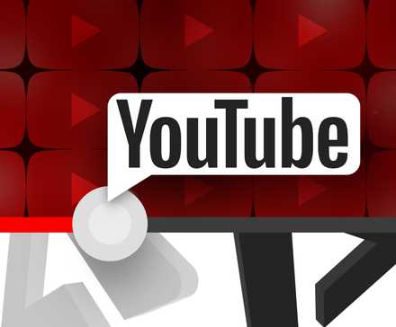 A palavra 'YouTube' no topo de vários logotipos vermelhos do YTouTube