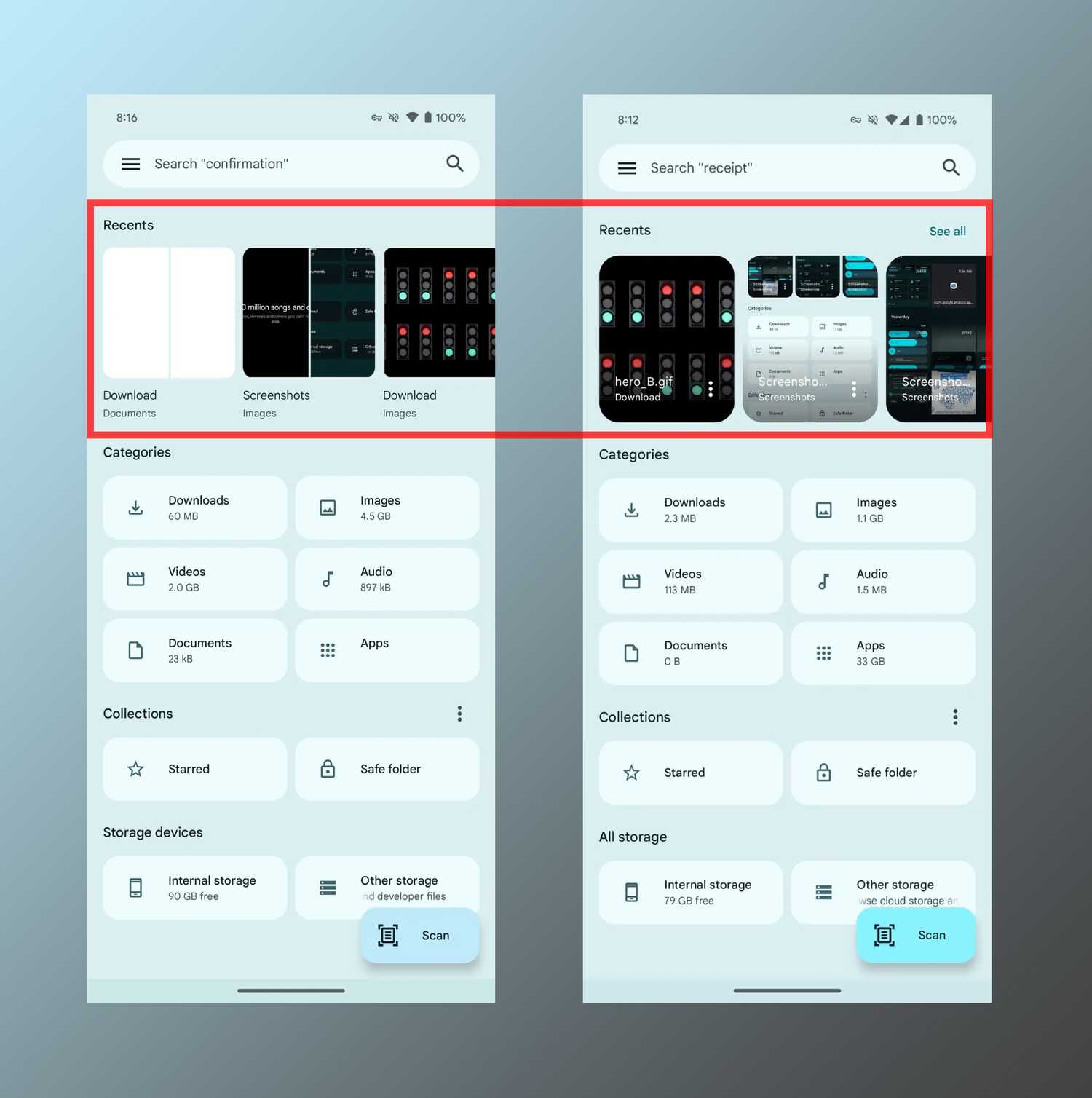 Files by Google's new carousel brings your recent files front and center