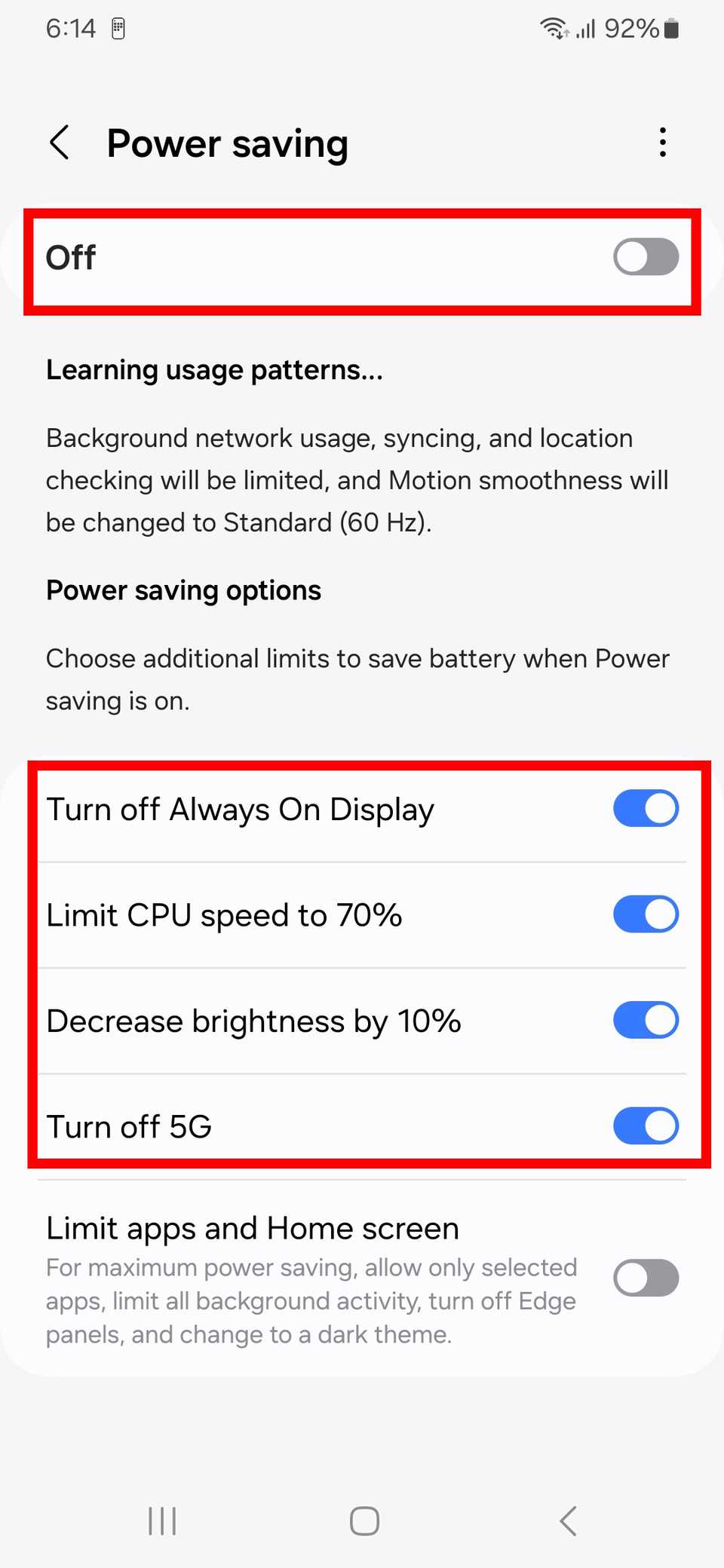 Save Setting Toggle 8 Samsung Galaxy A25 5G tips and tricks to get the most our of your phone