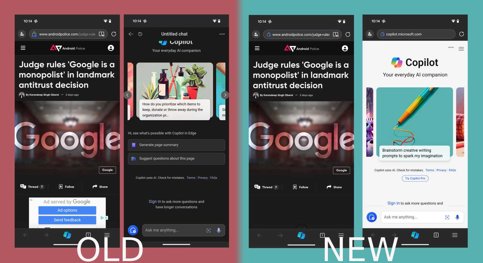 Microsoft is testing a new Copilot UI for Edge on Android