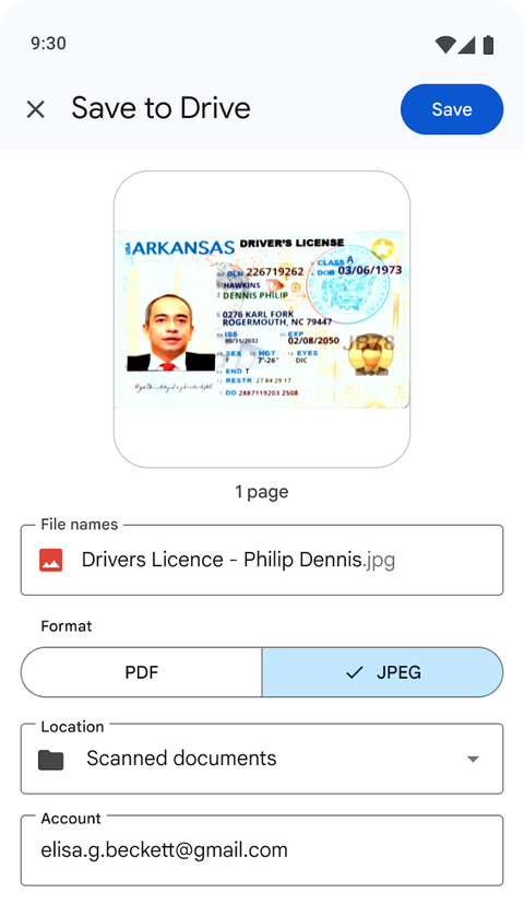 Google Drive now lets you save scanned documents as JPEGs, in addition ...