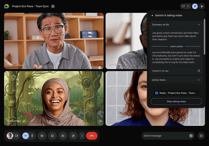 Google Meet's AI-powered Take Notes for Me is rolling out 'soon'