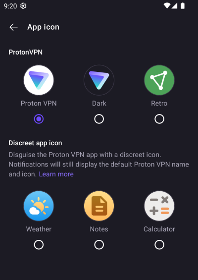You can now change Proton VPN's name and icon for extra privacy on Android