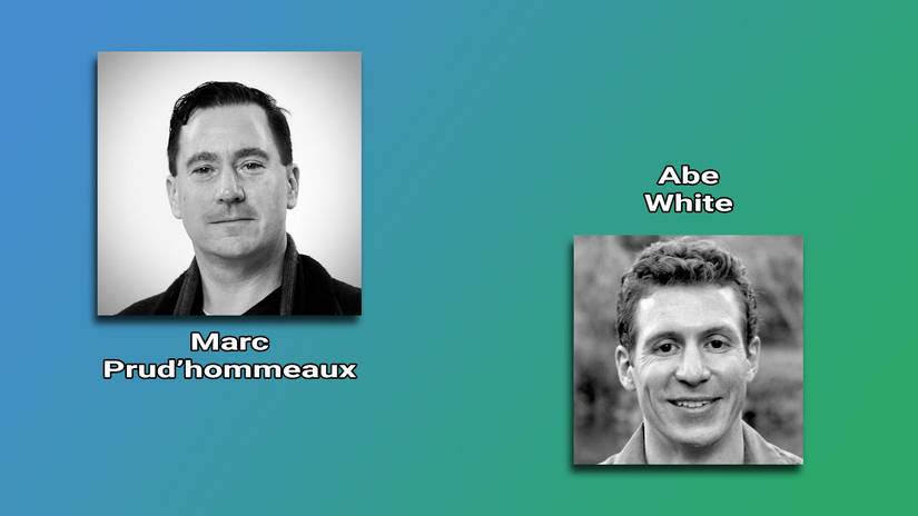 Headshots of Marc Prud'hommeaux and Abe White