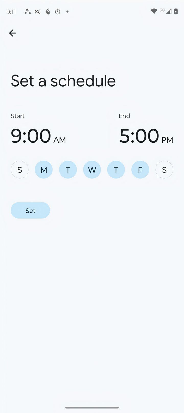 Schedule Android Focus Mode