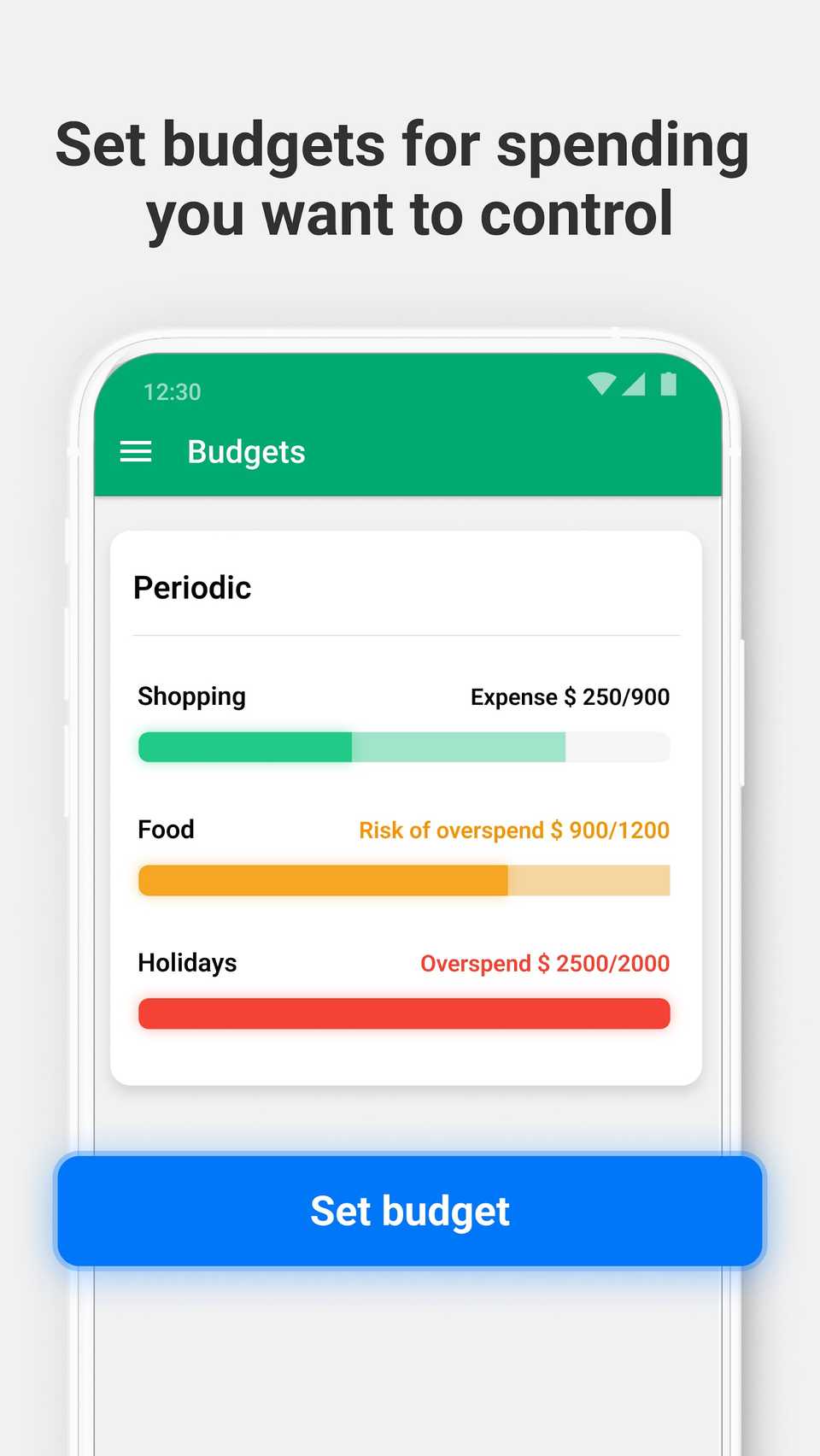 Check your budgets in Wallet