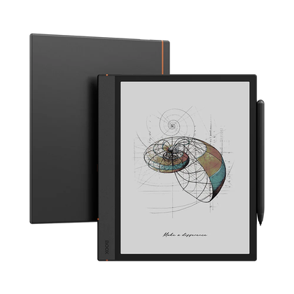 Render of the Boox Note Air4 C from two angles against a white background.