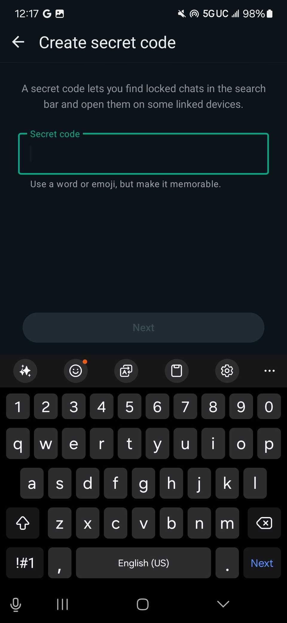 WhatApp:How to use the Secret Code feature