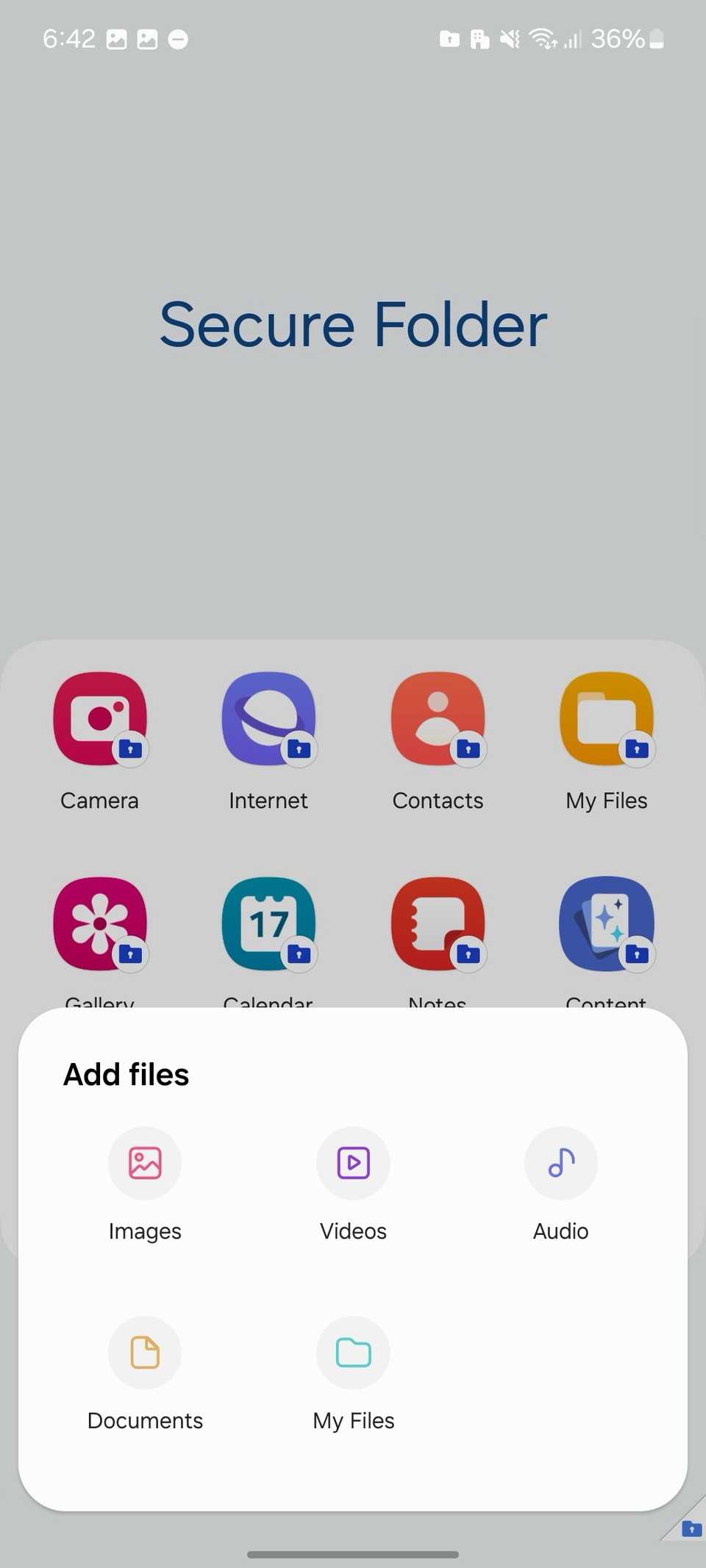 Adicionar arquivos e mídia à pasta protegida