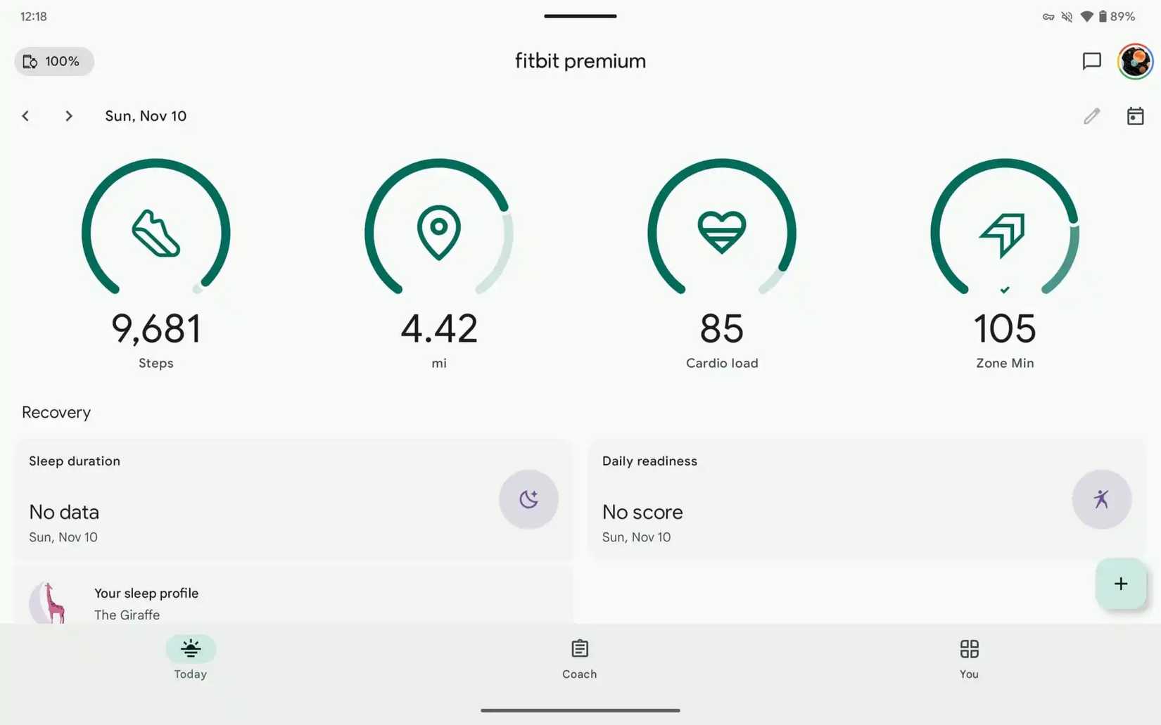Fitbit Interface Fitbit gets a new tablet-friendly UI