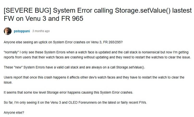 Garmin users are being plagued by crashing watch faces