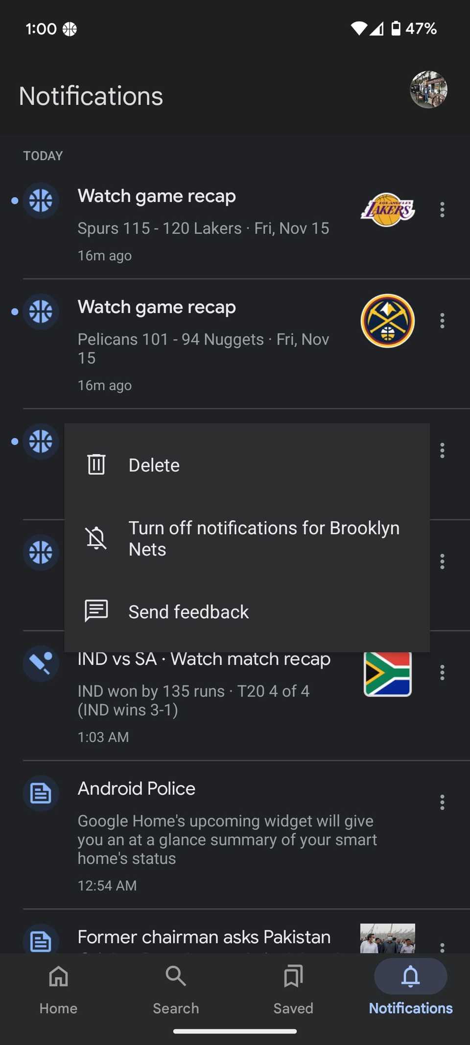 Google Notification Where The Google app is picking up this long-awaited change