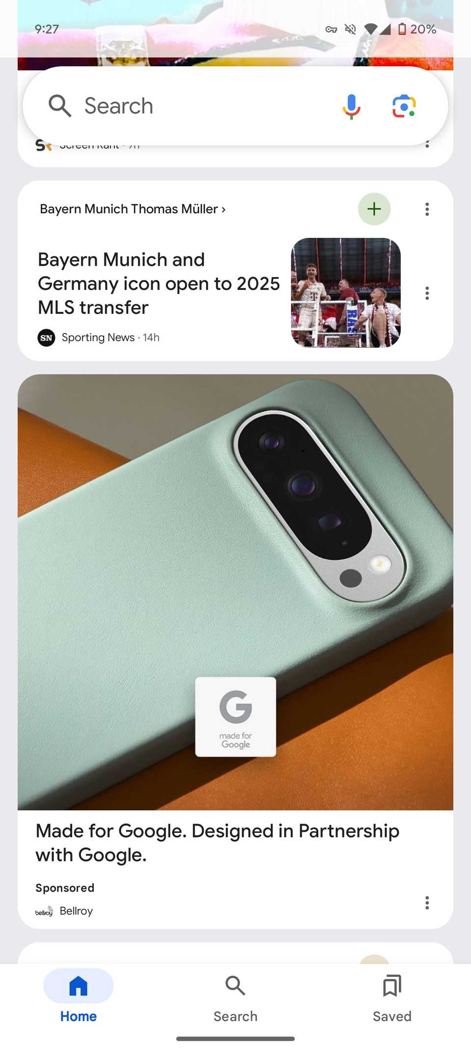 Google Discover is testing a curious design change
