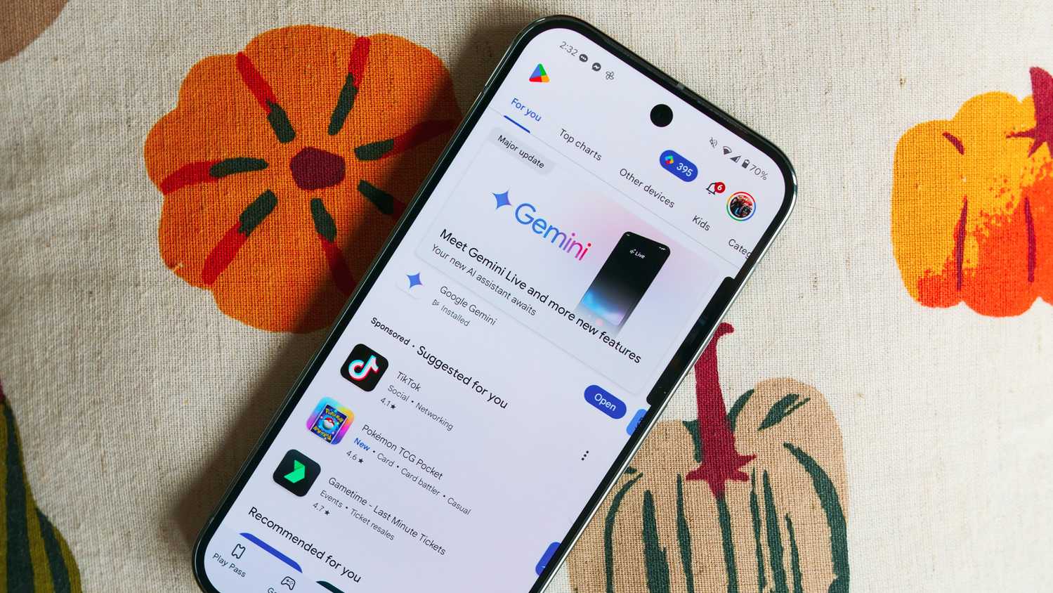 Google play store "for you" page