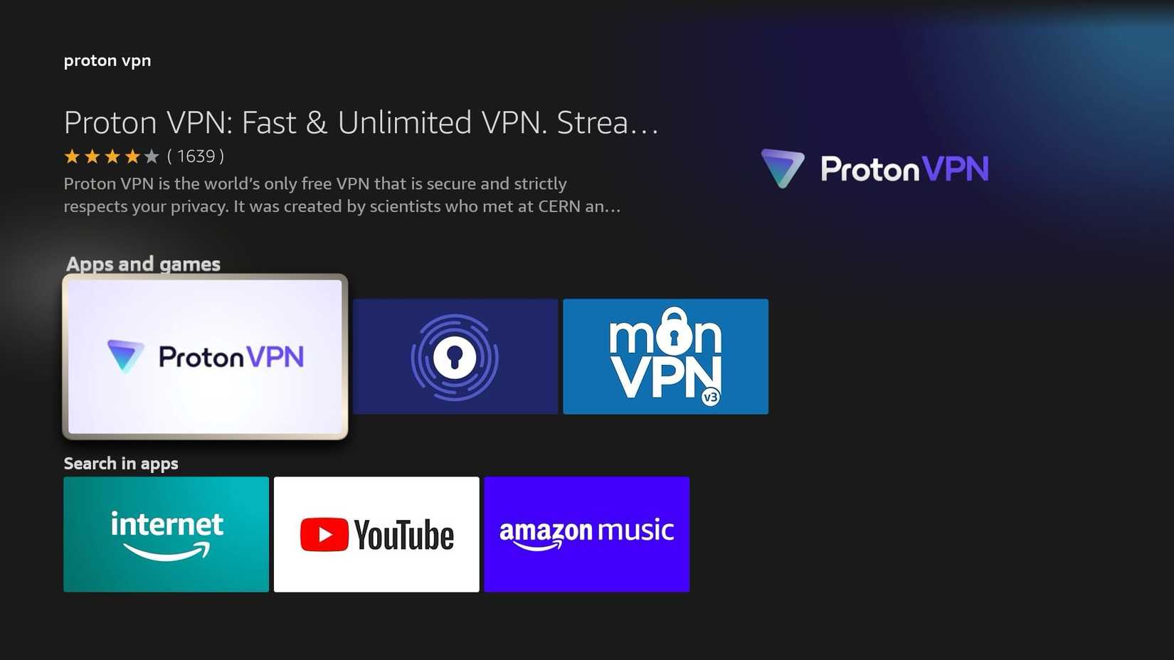 How to install Proton VPN on a Fire TV Stick