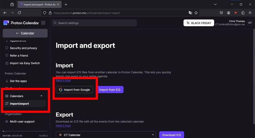 Google Calendar to Proton Calendar: How to import your calendar