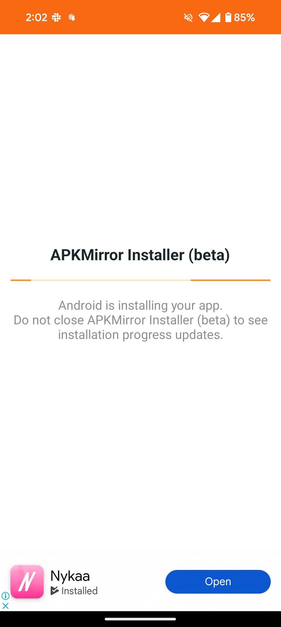 كيفية العودة إلى الإصدار الأقدم من التطبيق على Android 18 يعرض مثبت APKMirror تفاصيل تقدم تثبيت التطبيق