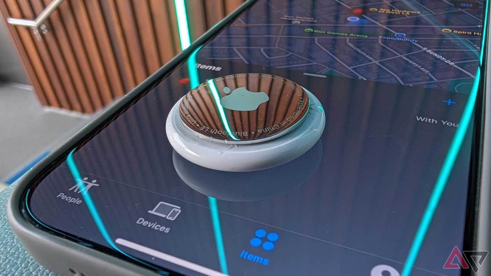 Apple AirTag on a smartphone