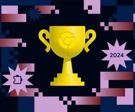 A graphic with a trophy in the middle for Chrome's top extensions of 2024.