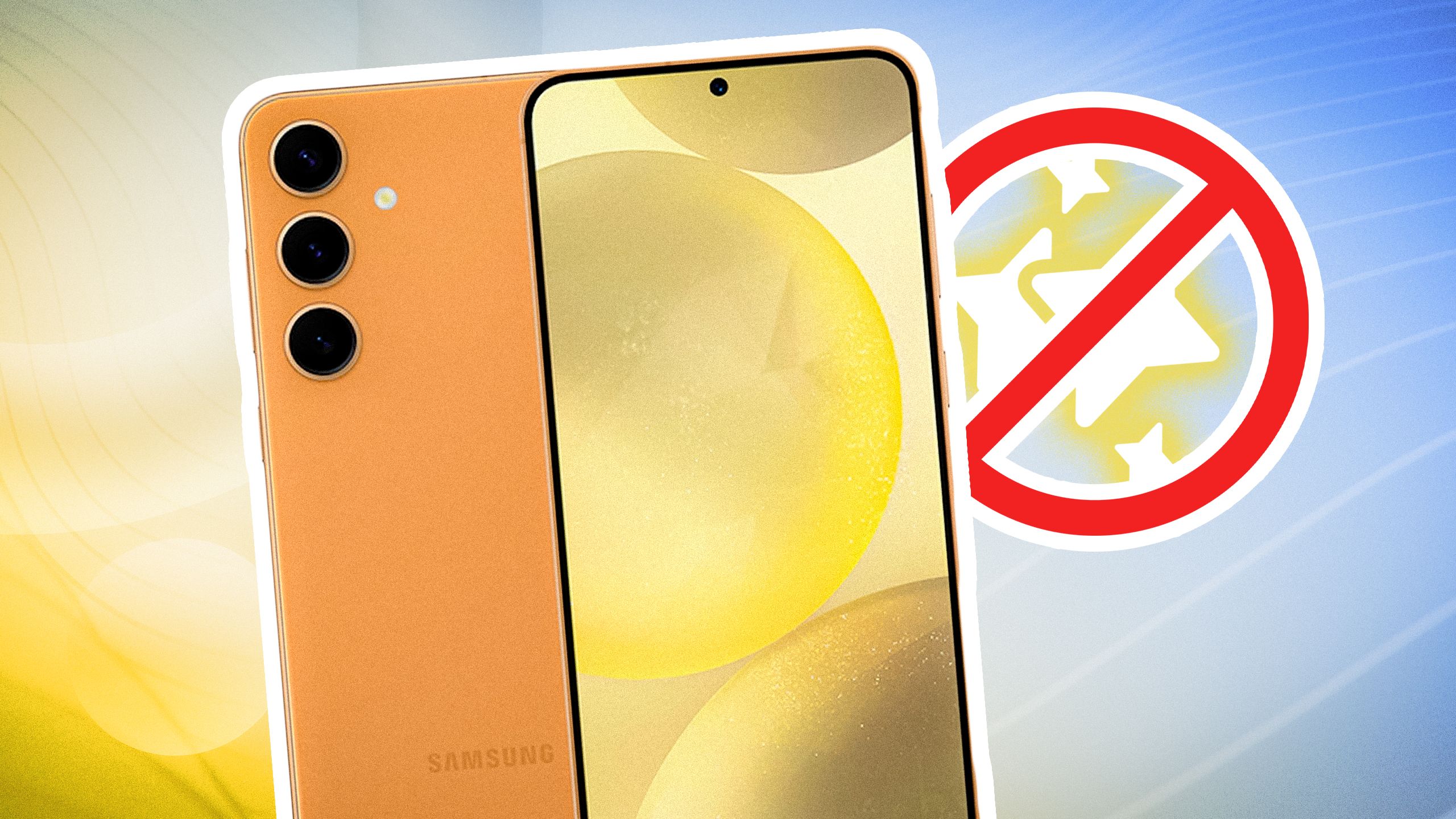 La parte anteriore e posteriore di un telefono Galaxy con stelle dei cartoni animati barrate sullo sfondo