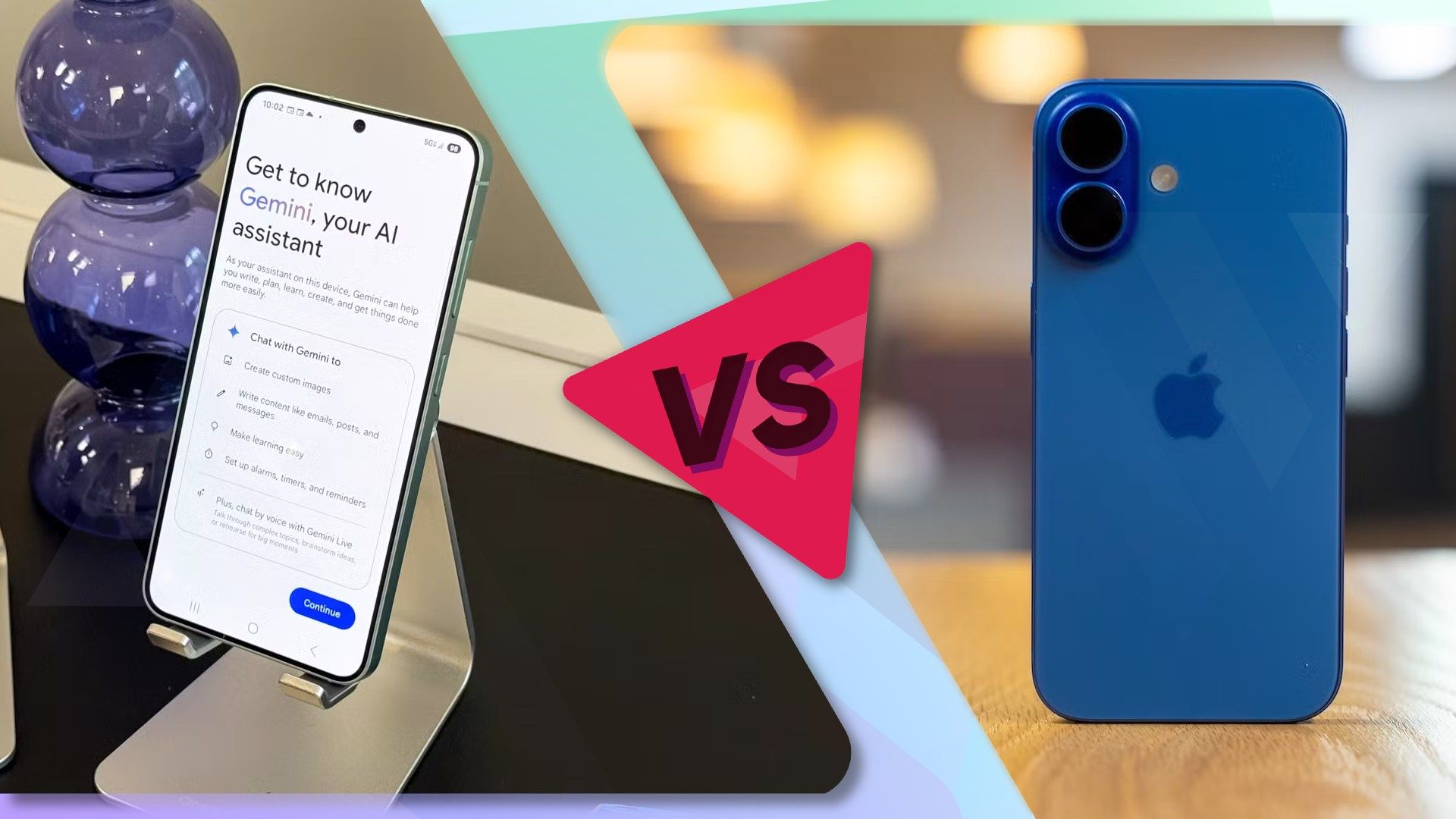 The Galaxy S25 compared to the iPhone 16