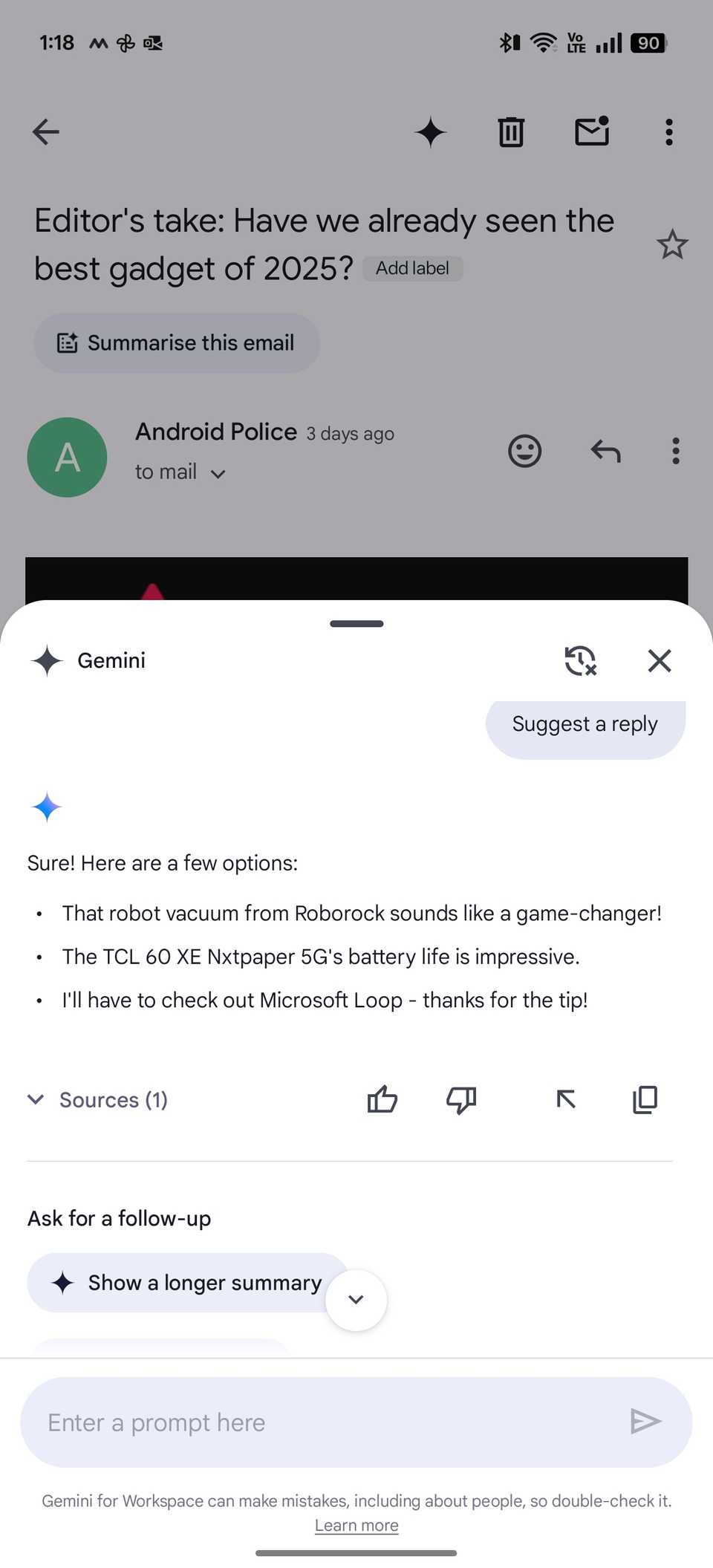 Android Email Reply Inserting Gemini-suggested email replies just got easier in Gmail for ...