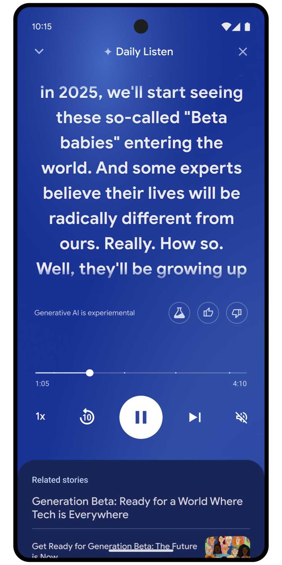 Google Labs' latest experiment is an audio version of your Discover feed