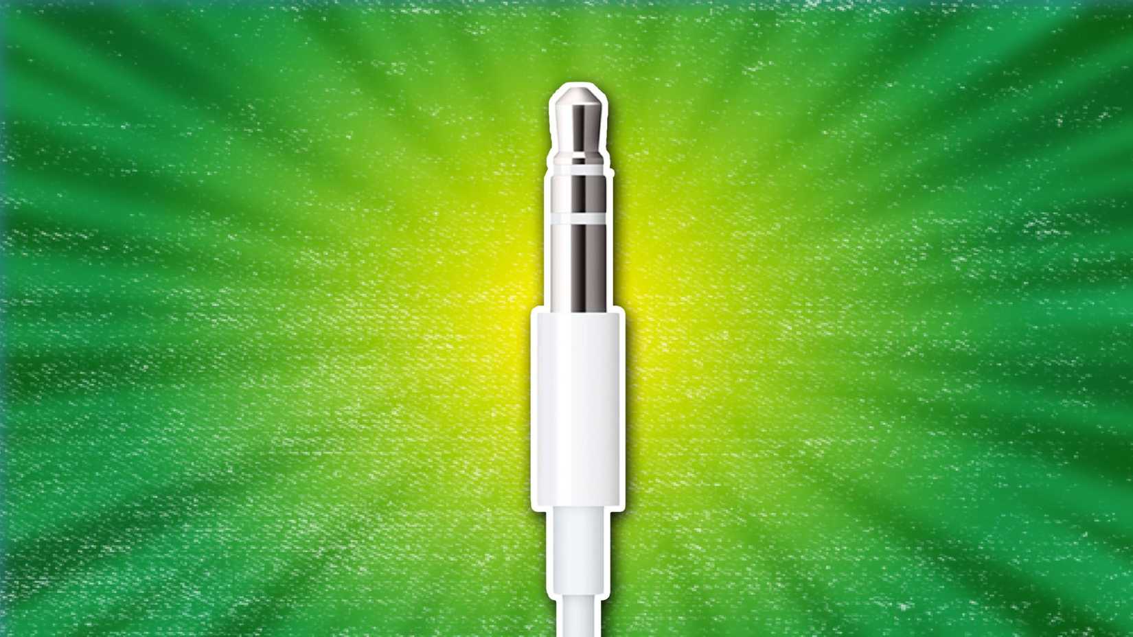 Imagem de um fone de ouvido contra um fundo verde