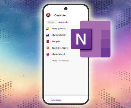 The OneNote app displayed on a phone screen