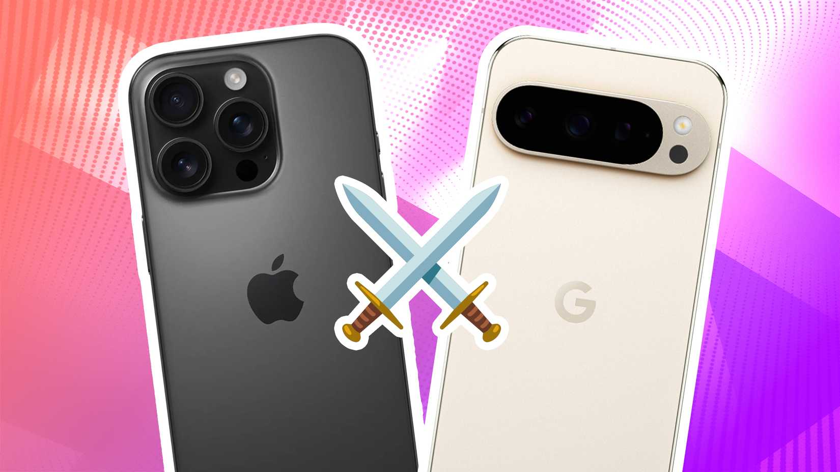 Um confronto Magic Eraser entre um Apple iPhone e um Google Pixel