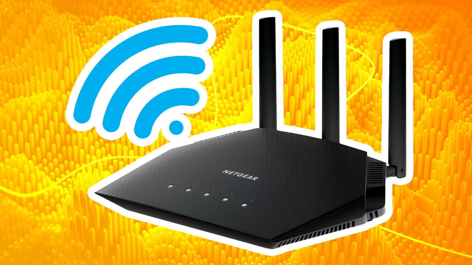Um roteador Wi-Fi próximo ao ícone de Wi-Fi
