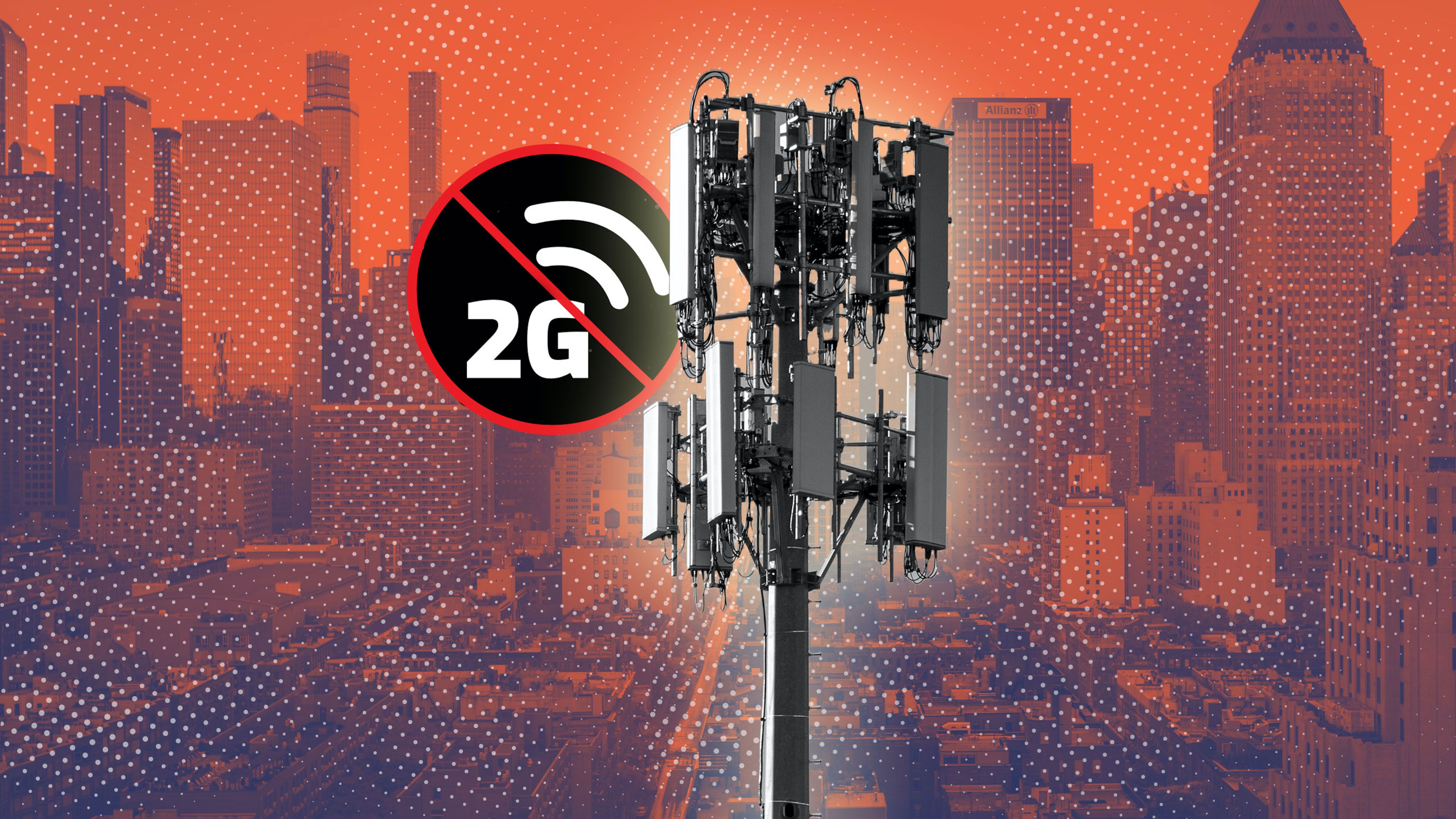 imagem de torre de celular com símbolo 2G riscado