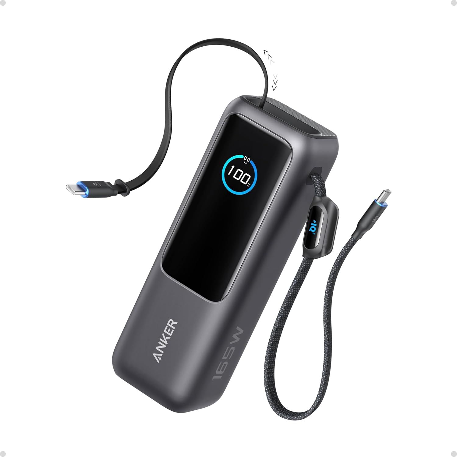 スマホアクセサリー Anker Power Bank 25000mAh Amazon | Anker Power Bank (25000mAh, Built-In & 巻取り式USB