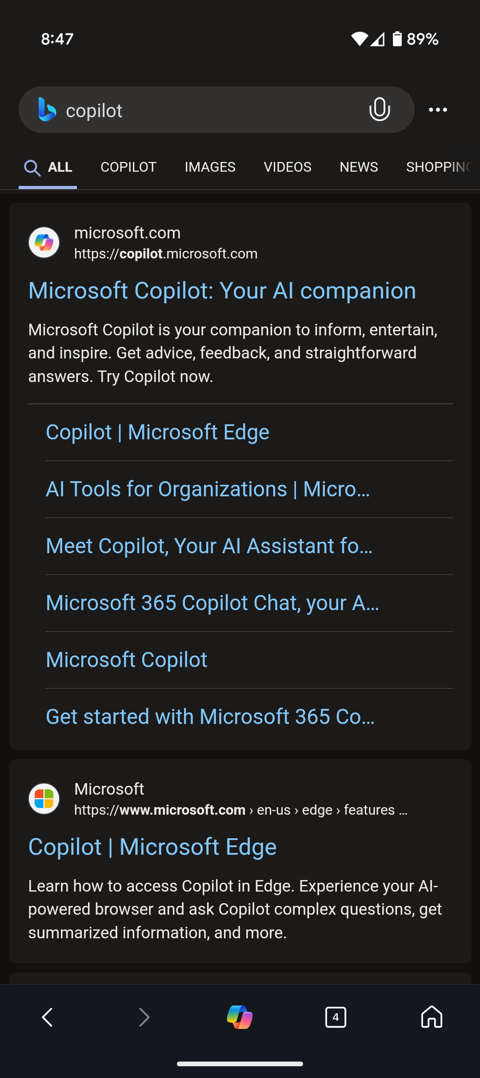 Microsoft is placing a Copilot search box above Bing search results for ...