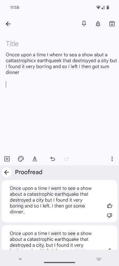 proofread feature in gboard
