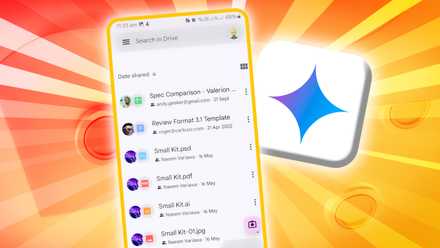 Google Drive com logotipo Gemini em segundo plano