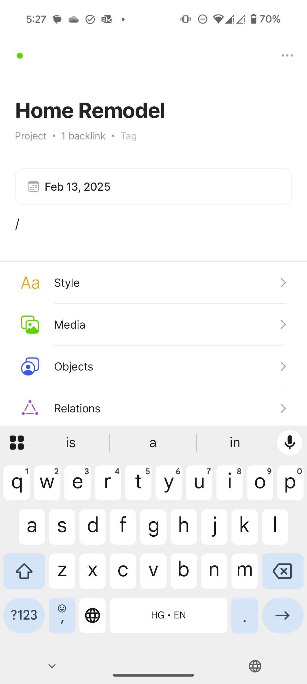Block editor in Anytype