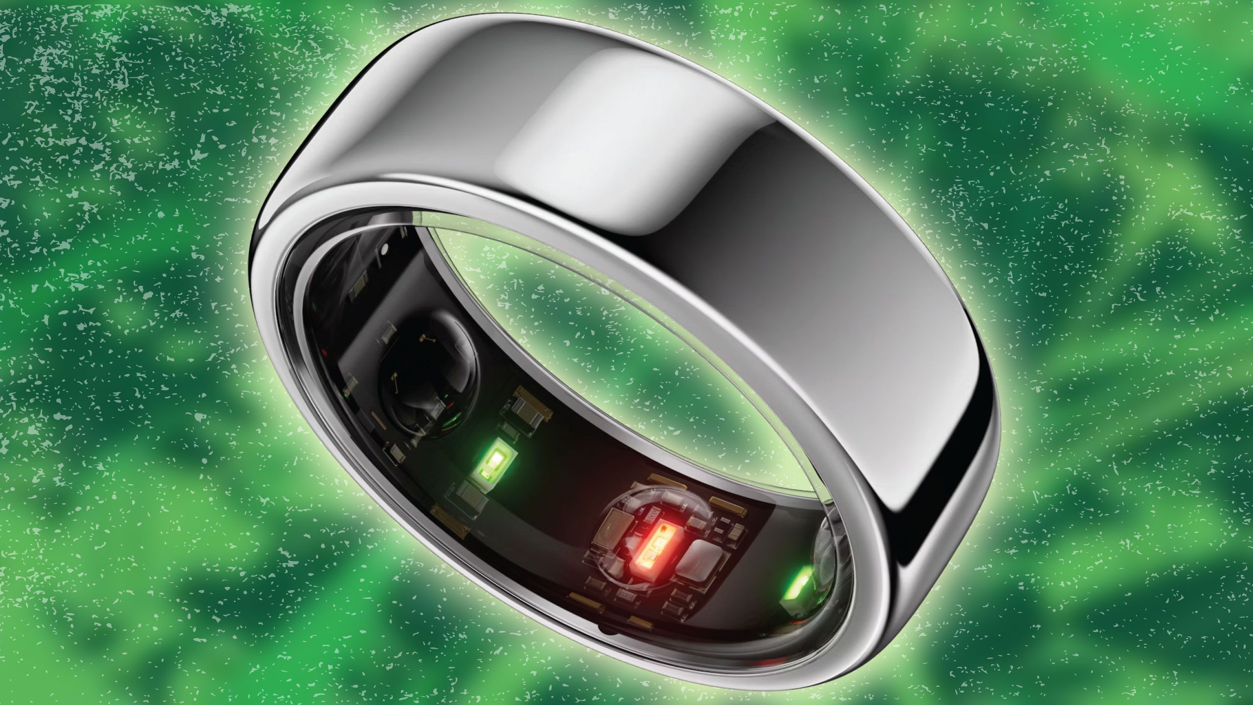 Oura smart ring with illuminated health sensors