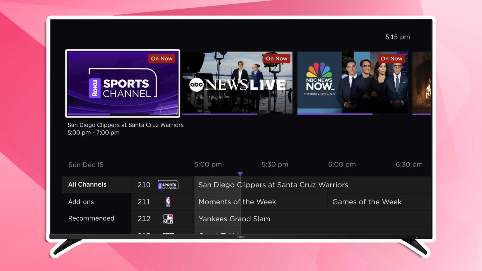 Roku Rows Roku's new channel picks want you to quickly get your fix