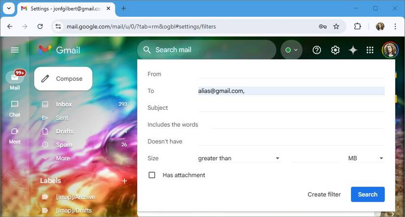 filters in gmail