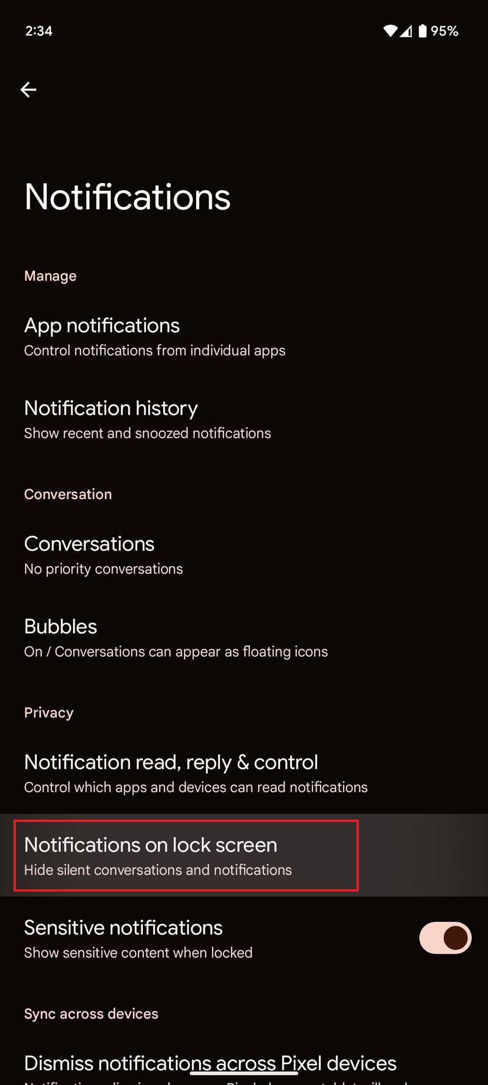 Android: How to turn on lock screen notifications