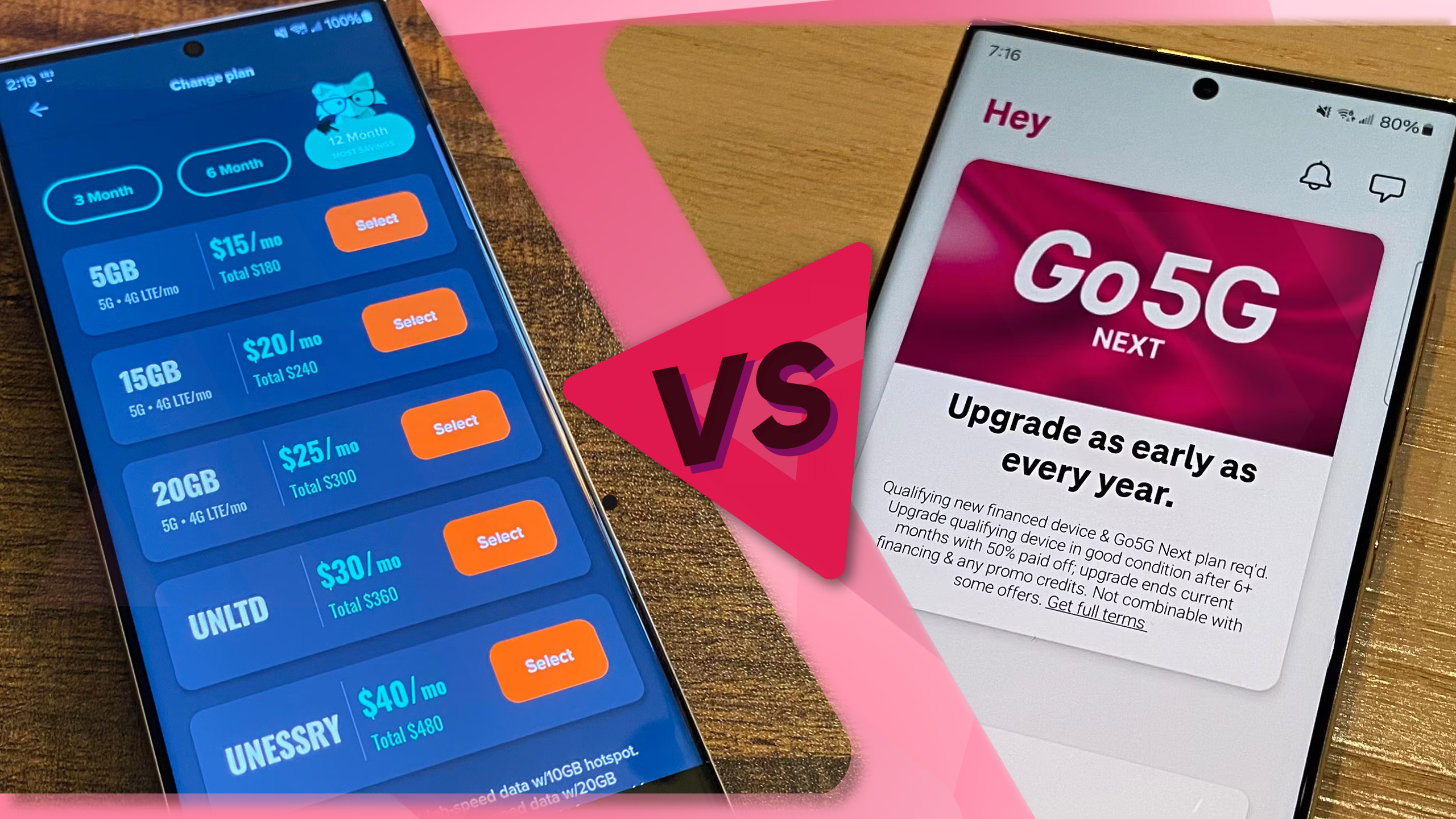 Menta Mobile vs. T-Mobile Hero, app sul telefono