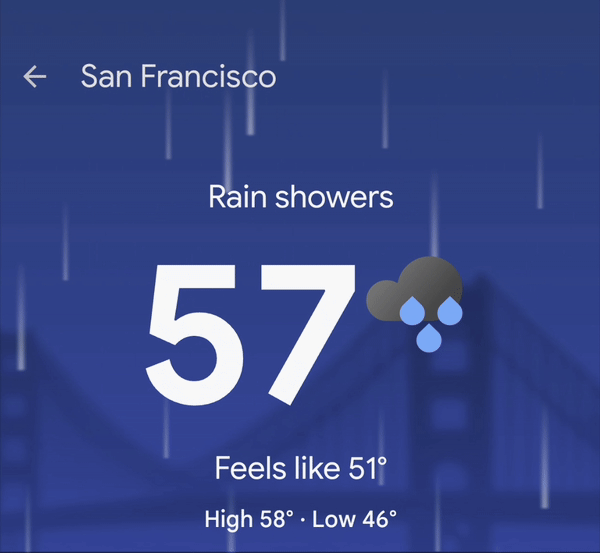 Pixel Weather has a hidden button for pausing animations